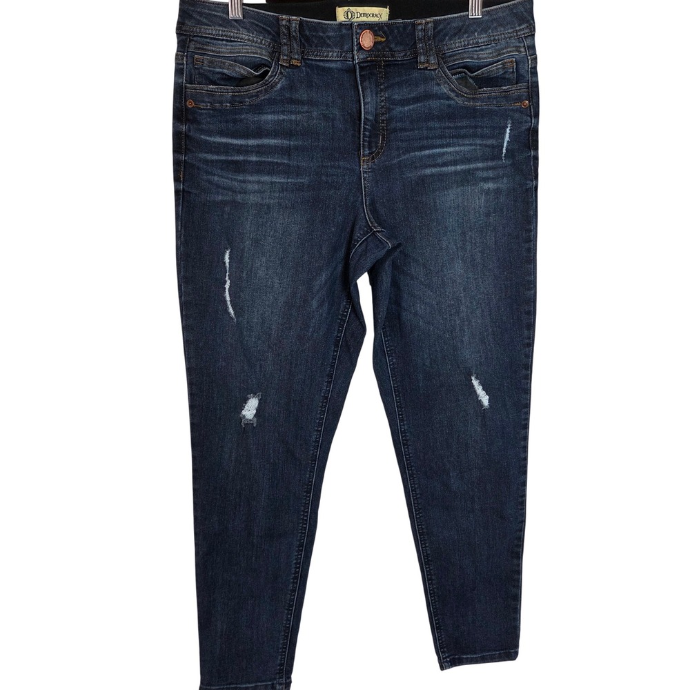 Democracy Ab Solution‎ Skinny Ankle Jeans Distressed Frayed Hem Size 14